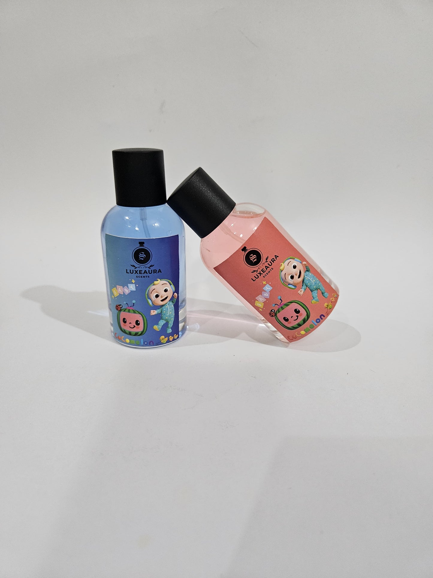 "Cocomelon Blue baby perfume for boys, featuring a fresh citrus, soft musk, and powdery scent in a baby-safe, alcohol-free formula."