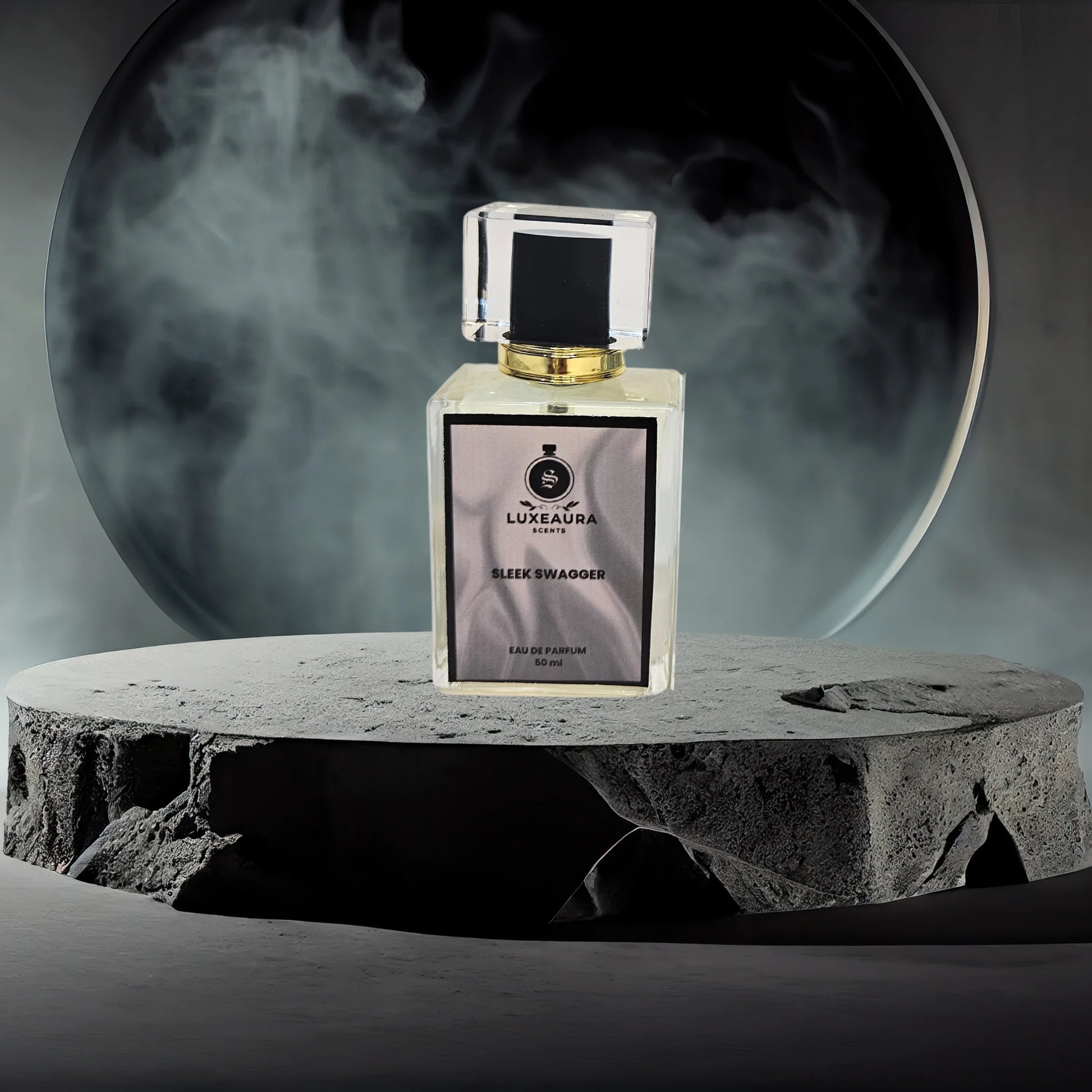 "Sleek Swagger luxury men’s perfume inspired by Dunhill Desire, featuring amber, citrus, and musk notes in a sleek bottle."