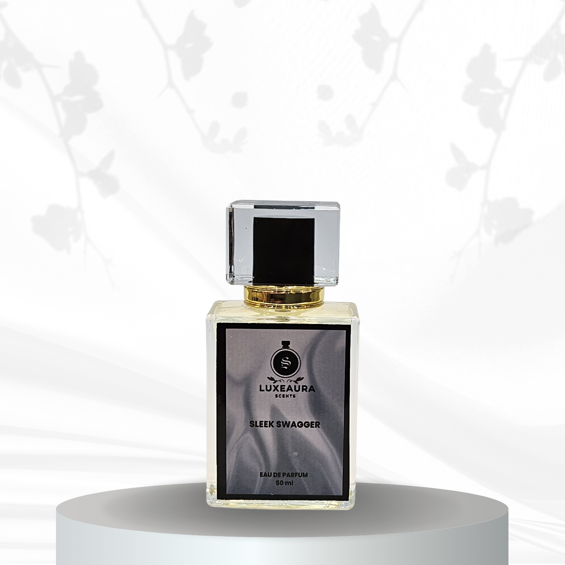 "Sleek Swagger luxury men’s perfume inspired by Dunhill Desire, featuring amber, citrus, and musk notes in a sleek bottle."
